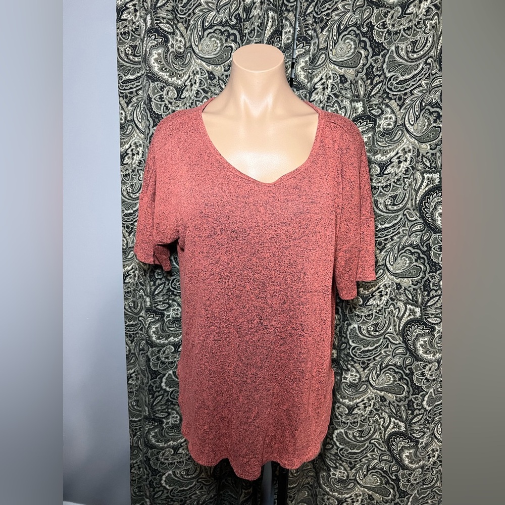 Simply Styled by Sears Women's Mauve Heathered Short Sleeve Top Large